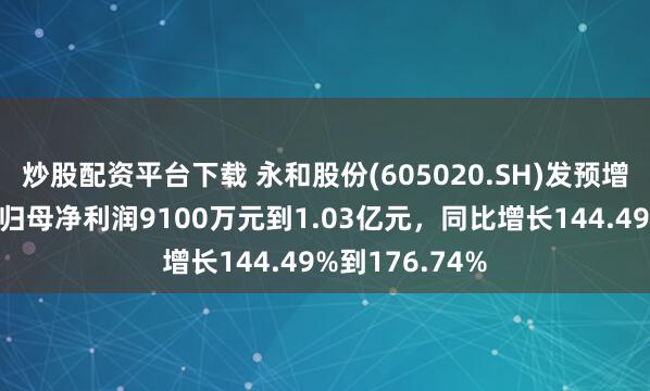 炒股配资平台下载 永和股份(605020.SH)发预增，预计一季度归母净利润9100万元到1.03亿元，同比增长144.49%到176.74%