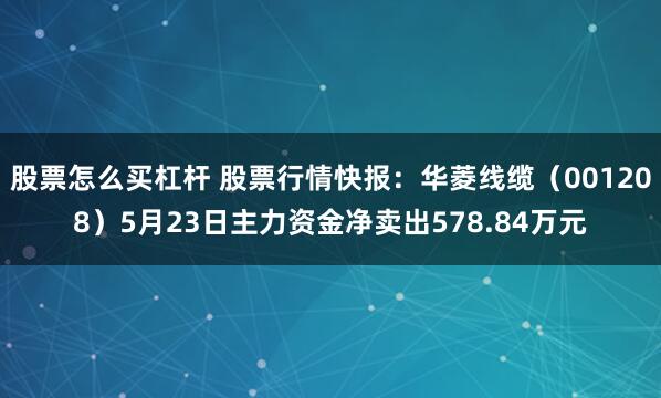 股票怎么买杠杆 股票行情快报：华菱线缆（001208）5月23日主力资金净卖出578.84万元